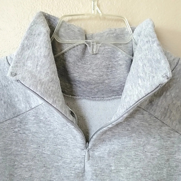 Adidas Essentials Comfort Gray White Funnel Neck Sweatshirt - Size Large - Picture 6 of 7